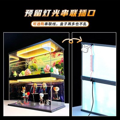 适用Nyota的松软生活系列盲盒手办亚克力场景S盒灯光款防尘收纳盒