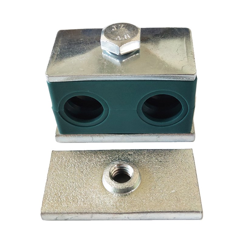 轻型双孔管夹e船用液压塑料管夹管卡轻型双联机械卡箍固定件 6-42