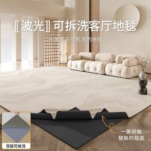 沙发地毯客厅现代简约高级奶油风轻奢可拆洗地垫2024感 可机洗新款