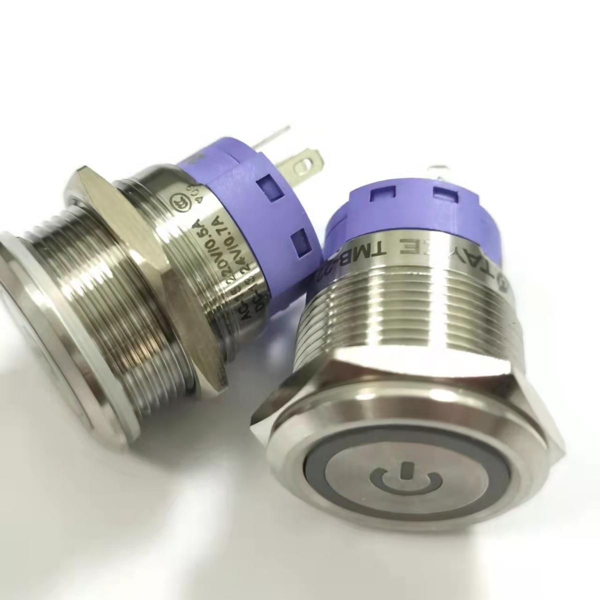 TAYEE天逸金属一体按钮TMB22-PSDE11-J电源指示灯按钮自锁按钮