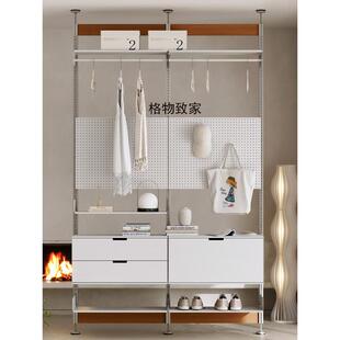 创意免打孔金属置物架隔断架顶天立地支撑铁艺隔板陈列架展示架子