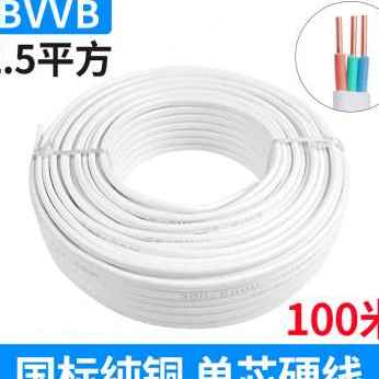 厂销白色纯铜电线25平方铜芯家用2芯护套线15 4 6家装电源软电缆