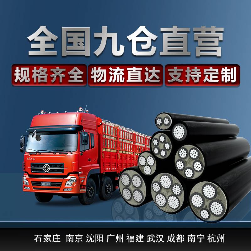 国标铝电缆线5芯16 25 50 120平方电缆线3+2五芯三相铝芯电缆铝线