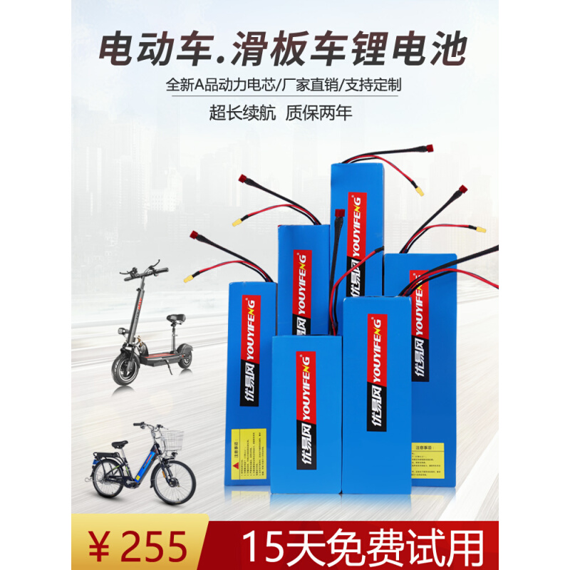 滑板车电池24V36V适配折叠阿尔郎希洛普电动车锂电池48V电瓶定制 电动车/配件/交通工具 电动车电池 原图主图