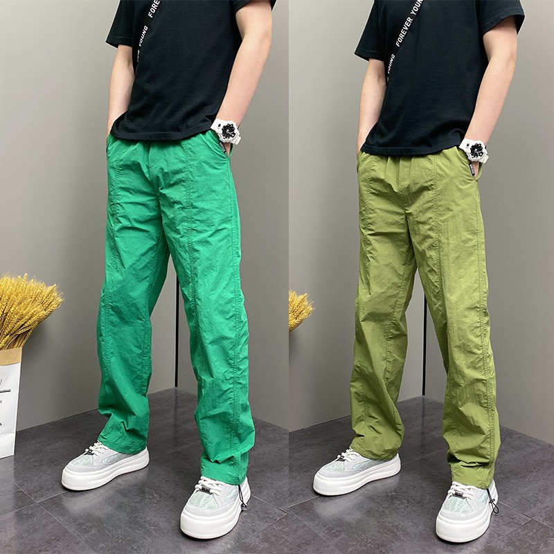 薄款纯色青年男士休闲直筒长裤