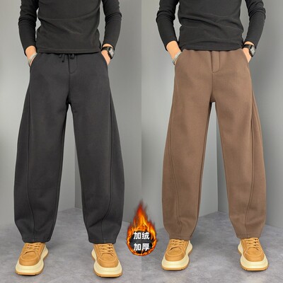 潮流百搭弯刀宽松直筒运动卫裤