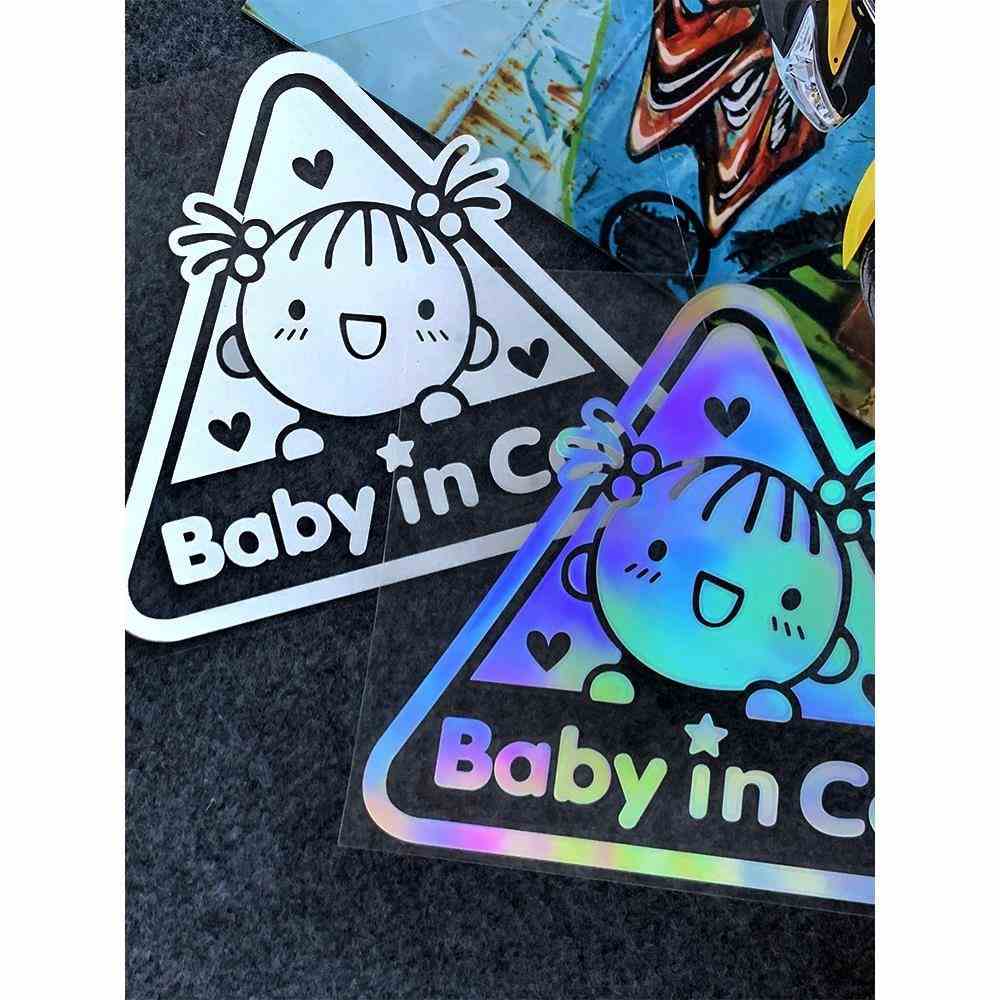 baby in car 车贴防水反光贴车内有宝宝汽车贴纸宝宝在车里警示贴