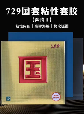正品729奔腾2国套蓝海绵乒乓球胶皮球拍反胶专业套胶粘性弧圈快攻