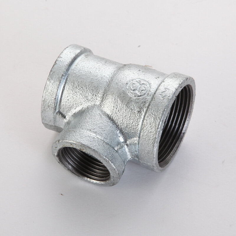 镀锌玛钢侧大三通 内丝三通 消防水管接头三通 dn32*dn25*dn25