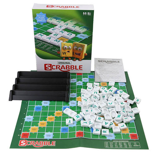 英文拼字游戏SCRABBLE 词字母拼写互动亲子家庭 益智玩具2-4人