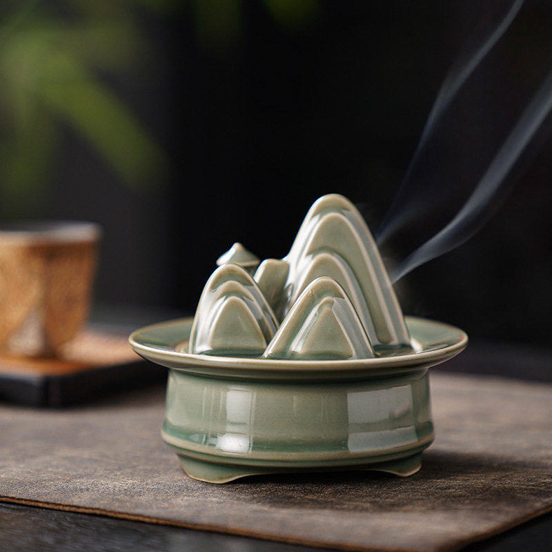 越窑青瓷宋式陶瓷香炉家用室内盘香炉檀香沉香熏香炉茶道香器香座,家居饰品,香薰炉,淘宝优惠券,粉丝福利购,淘宝优惠卷