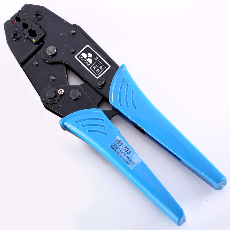 华胜压线钳接线冷压端子u绝缘压接钳裸端子插簧端子钳手动工具