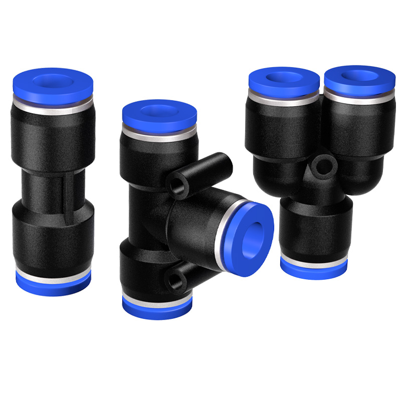 气管快速接头PU直通8mm气管快插PG变径PE PY三通接头气动配件大全