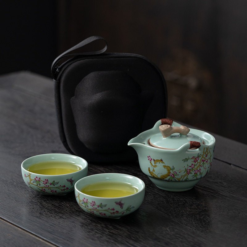 便携式旅行茶具小套装备简易户外包随身功夫泡茶壶茶杯露营快客杯