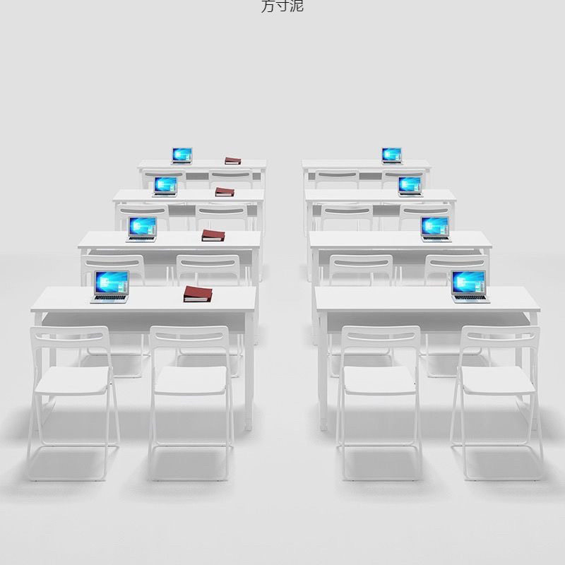 简约长方形双人培训会议桌