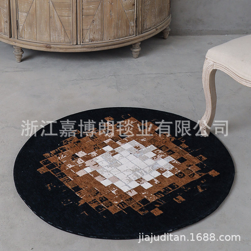 客厅沙发茶几地毯圆形卧室书房桌椅地垫耐磨耐脏脚垫子家用易打理