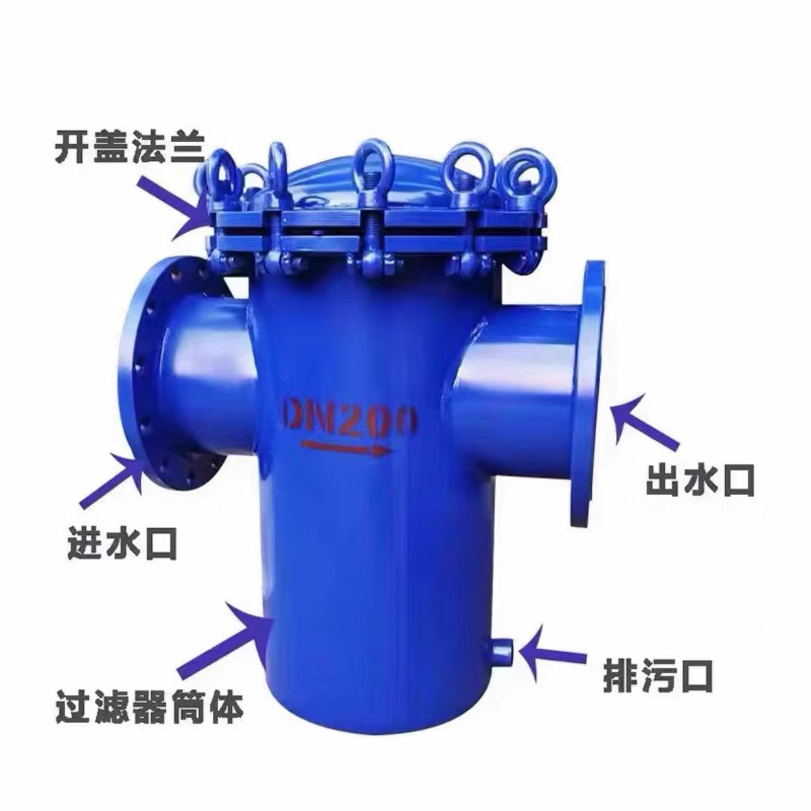 篮式过滤器304 316L不锈钢篮式过滤器快开直通蓝式污水管道除污器