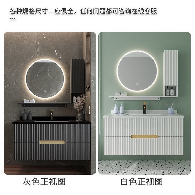 带灯ins风桌面高级感装饰画客厅镜子玄关浴室柜
