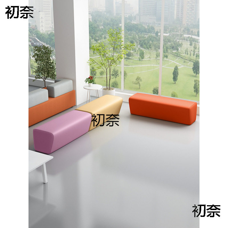 休息区等候椅皮凳子走廊长板软包长条凳小沙发换鞋非储物可坐椅