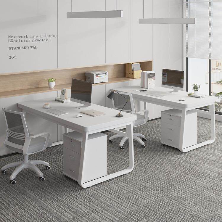 办公桌员工位办公室桌家用抽屉柜2人位职员桌椅组合简约现代桌子