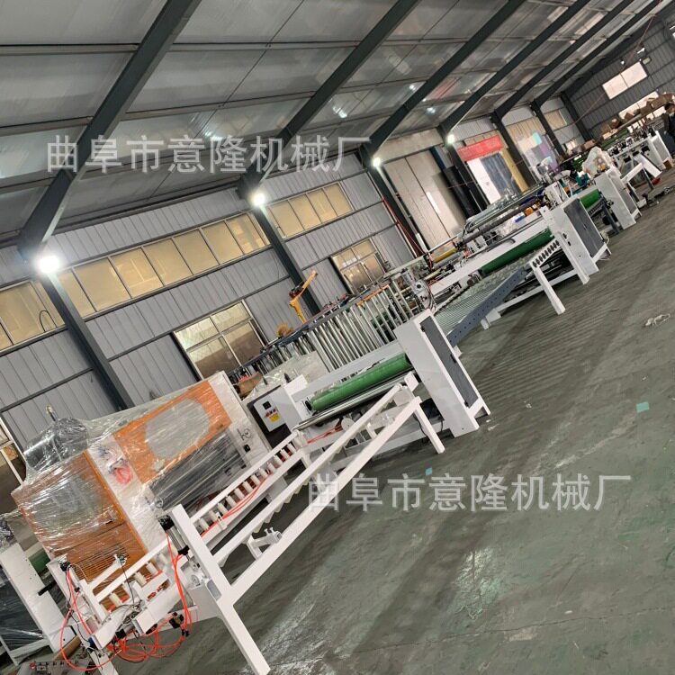 意隆木饰面全自动冷胶平贴机效率高省人工高光板保护膜覆膜机质保