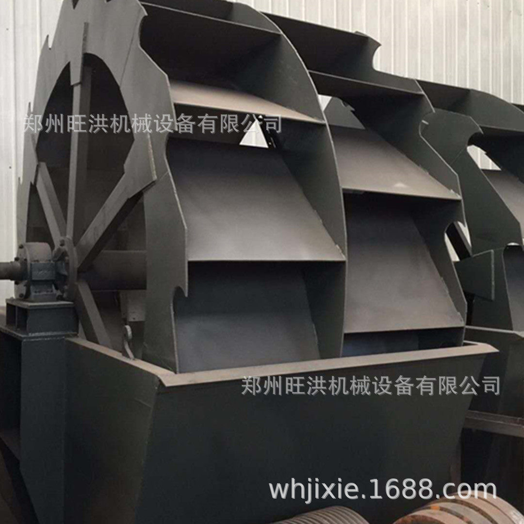 临湘水轮式洗砂机河沙海沙清洗设备 时产150吨治沙洗砂生产线
