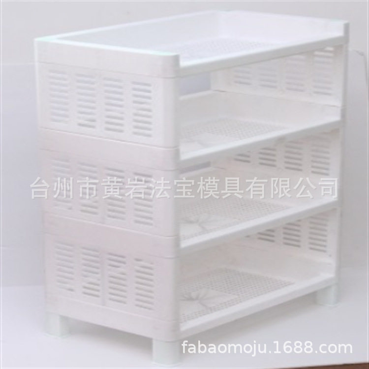 置物架 塑料杂物架 收纳架 脸盆架 鞋架 浴室厨房角架 模具定制图片