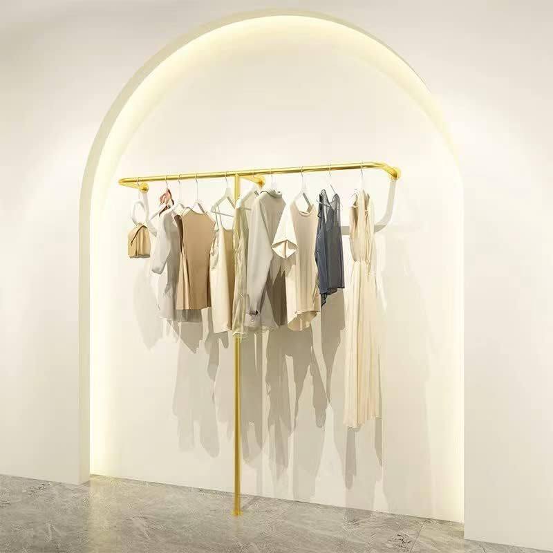服装店展示架收纳架陈列架落地式上墙侧挂中岛铁艺水管挂衣架