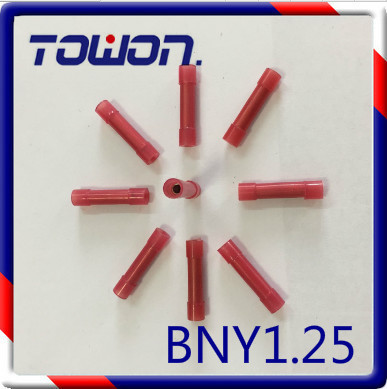 BNY1.25长形紫铜管尼龙中间接头冷压端子 接线端头 全绝缘1000/包