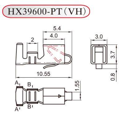 红星接插件VH-31PT连带端子压线簧片HX39600-31PT高脚3000只/盘