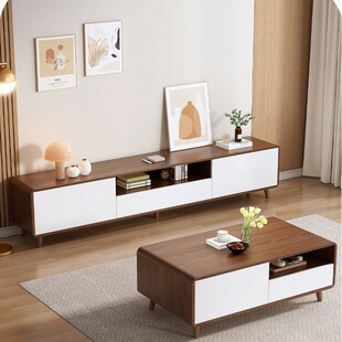新款中式茶几桌纯实木客厅家用小户型轻奢茶几电视柜组合现代简约
