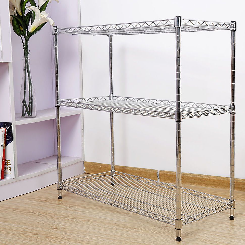 不锈钢仓库移动货架置物架网格防静电物料架多层架镀铬带轮铁架子