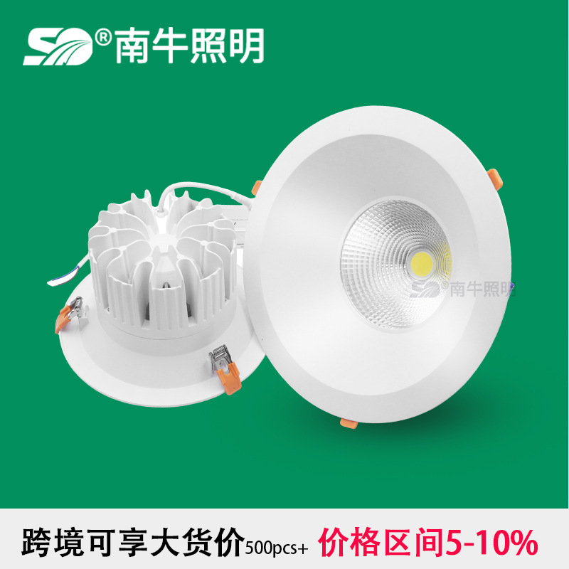嵌入式LED8寸/10寸30W40W50W60W80W开孔200mm筒灯射灯批发高显色