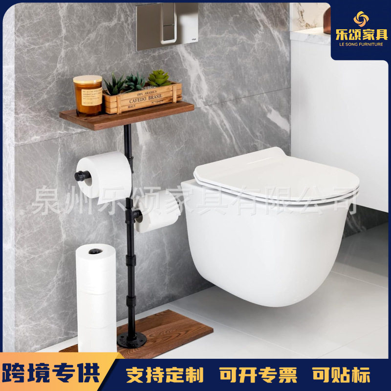 跨境纸巾架防锈纸巾架卫生间纸巾座 铁艺立式纸巾架收纳架落地式