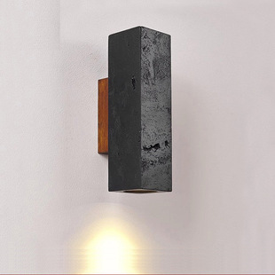 日式创意黄洞石黑洞石壁灯北欧卧室床头壁灯简约现代过道玄关壁灯