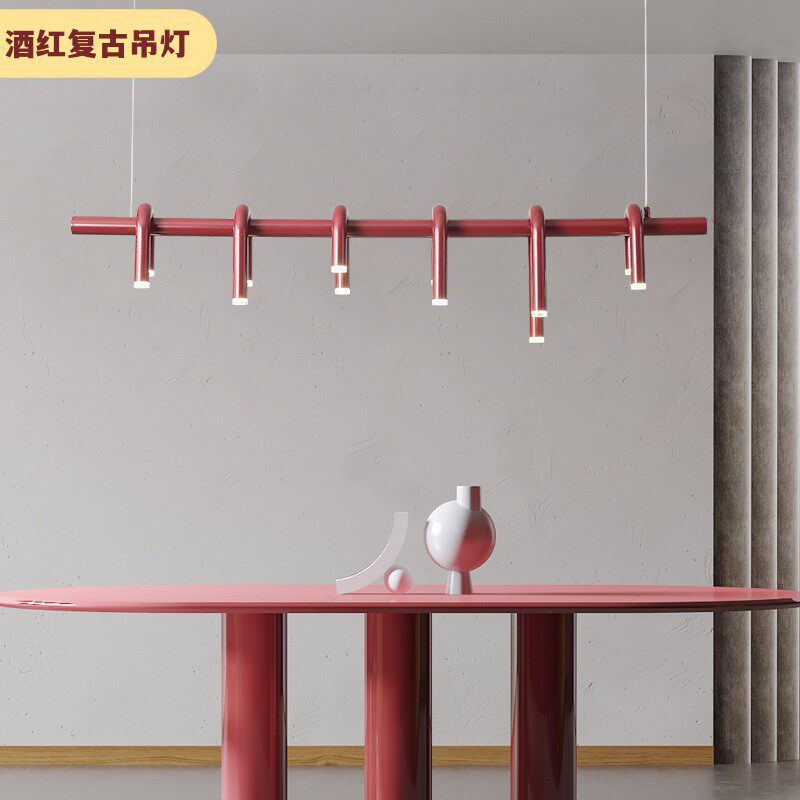 板房设计色灯红色复古卧室样板灯具设计师U现代北欧餐厅型长条客