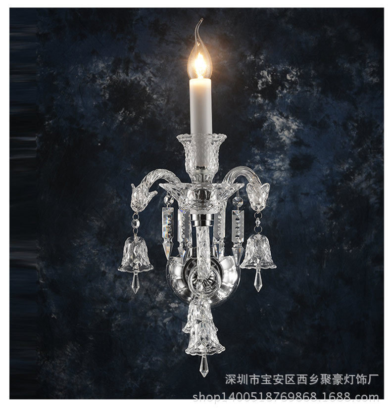 法式水晶壁灯 客厅壁灯卧室床头壁灯简约楼梯过道玄关墙壁灯