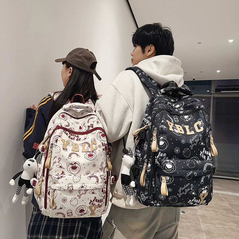 新款书包女初中生高中生大学生草莓熊大容量旅行小学生双肩包男生,箱包皮具/热销女包/男包,双肩背包,淘宝优惠券,粉丝福利购,淘宝优惠卷