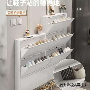 钢制鞋柜家用门口楼道大容量铁皮柜收纳入户玄关多功能翻斗柜