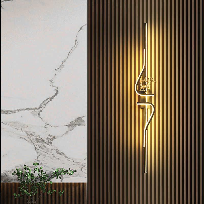 现代极简长条壁灯创意卧室客厅灯格栅电视沙发背景墙壁灯有充电款