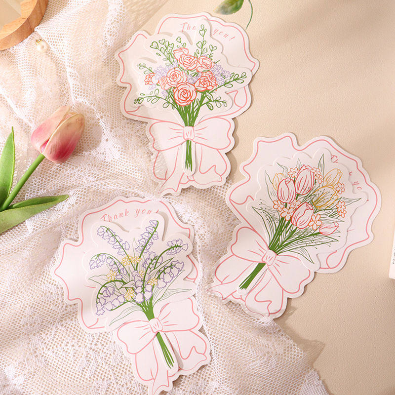 2025新款创意手工贺卡生日祝福小礼品花束精美定制感谢卡片