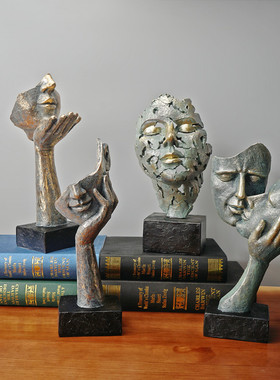 2025艺术个性创意树脂人脸装饰摆件静默客厅书房新时尚创意礼品