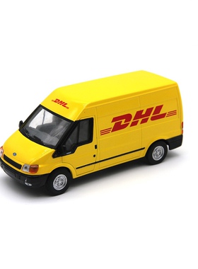 1:32 DHL敦豪全顺厢式面包车运输物流黄色汽车模型接受生产定制