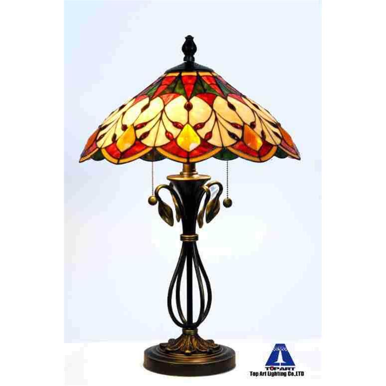 厂家直销蒂凡尼欧式玻璃灯饰17寸伞型台灯巴洛克风地中海风新中式