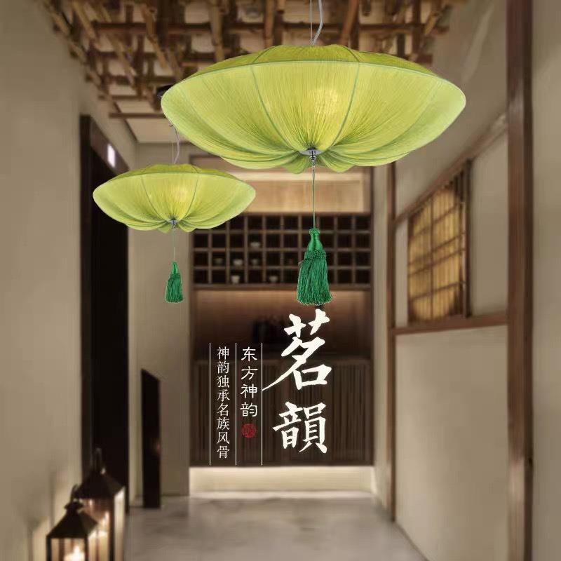 新中式布艺灯中国风灯笼婚庆茶楼过道走廊餐厅火锅店装饰创意吊灯