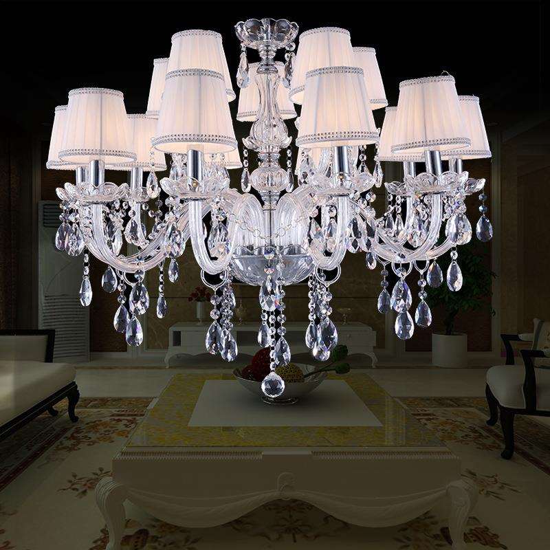 客厅吊灯欧式水晶灯轻奢蜡烛卧室餐厅灯具现代大气别墅蜡烛灯