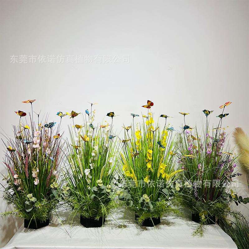 仿真芦苇狗尾巴草 仿真洋葱草室内装饰造景 仿真绿植盆栽