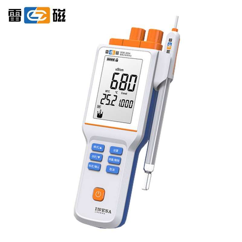上海雷磁便携式数显电导率仪DDB-305A 实验室TDS盐度温度测定仪