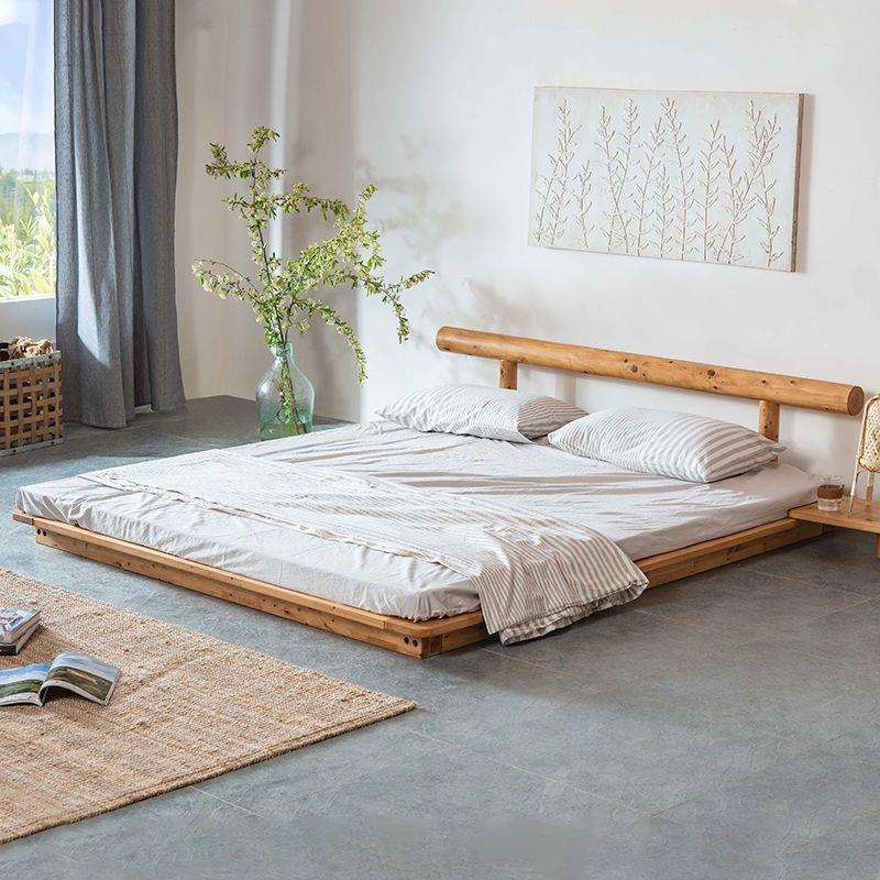 全实木榻榻米落地床原木阁楼床双人床日式地台床矮床简约柏木家具