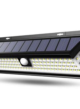 跨境新款180LED太阳能壁灯90LED遥控壁灯118户外强光照明感应灯